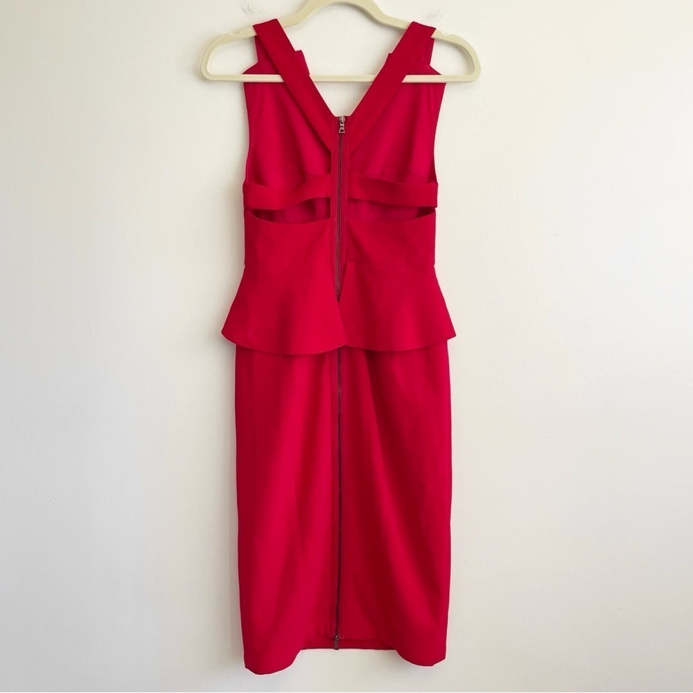 Cushnie et Ochs red cut out dress back zip cherry sexy going out event valentine - Picture 2 of 13